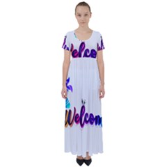 Arts High Waist Short Sleeve Maxi Dress by Internationalstore