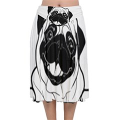 Black Pug Dog If I Cant Bring My Dog I T- Shirt Black Pug Dog If I Can t Bring My Dog I m Not Going Velvet Flared Midi Skirt by EnriqueJohnson