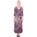 Floral Blossoms  Quarter Sleeve Wrap Maxi Dress View1