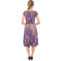 Floral Blossoms  Cap Sleeve Front Wrap Midi Dress View2