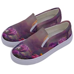 Floral Blossoms  Kids  Canvas Slip Ons by Internationalstore