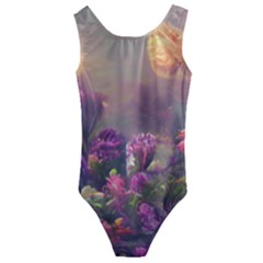 Floral Blossoms  Kids  Cut-out Back One Piece Swimsuit by Internationalstore