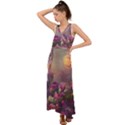 Floral Blossoms  V-Neck Chiffon Maxi Dress View1