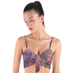 Floral Blossoms  Woven Tie Front Bralet by Internationalstore