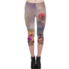 Floral Blossoms  Capri Leggings  by Internationalstore