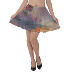 Floral Blossoms  Velvet Skater Skirt by Internationalstore