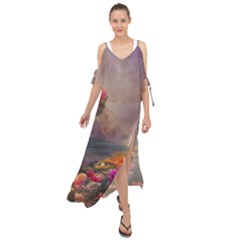 Floral Blossoms  Maxi Chiffon Cover Up Dress by Internationalstore