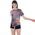 Floral Blossoms  Asymmetrical Short Sleeve Sports T-Shirt View1