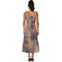 Floral Blossoms  Tie-Strap Tiered Midi Chiffon Dress View4