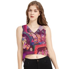 Fantasy  V-neck Cropped Tank Top by Internationalstore