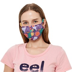 Colorful Shapes On A Purple Background Crease Cloth Face Mask (adult) by LalyLauraFLM