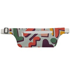 Shapes In Retro Colors On A Green Background Active Waist Bag by LalyLauraFLM