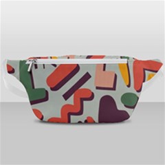 Shapes In Retro Colors On A Green Background Waist Bag  by LalyLauraFLM