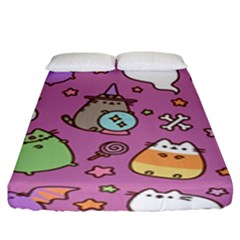 Pusheen Cat Fitted Sheet (king Size) by Pakjumat