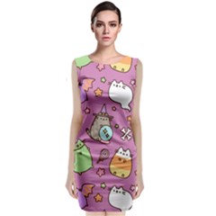 Pusheen Cat Classic Sleeveless Midi Dress by Pakjumat