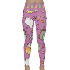 Pusheen Cat Lightweight Velour Classic Yoga Leggings by Pakjumat