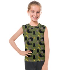 Cat Cartoon Cats Animal Pattern Kids  Mesh Tank Top by Pakjumat