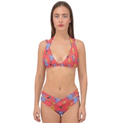 Elephant Monkey Dog Cartoon Double Strap Halter Bikini Set by Pakjumat