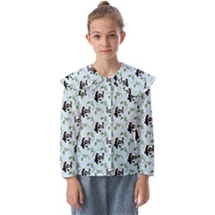 Animal Panda Bamboo Seamless Pattern Kids  Peter Pan Collar Blouse by Pakjumat