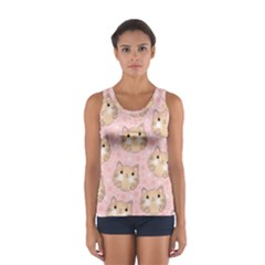 Cat Pattern Pink Cartoon Sport Tank Top  by Pakjumat