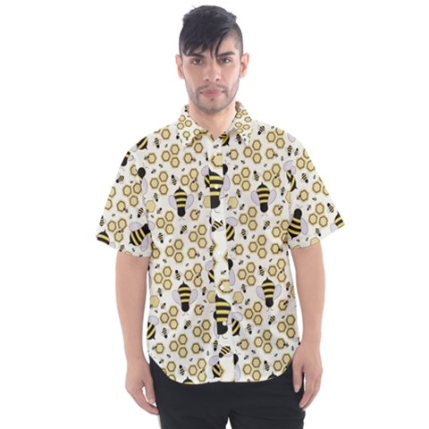 Bee Honeycomb Honeybee Insect Men s Short Sleeve Shirt by Pakjumat