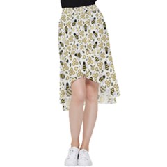 Bee Honeycomb Honeybee Insect Frill Hi Low Chiffon Skirt by Pakjumat