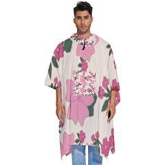 Floral Vintage Flowers Men s Hooded Rain Ponchos by Dutashop