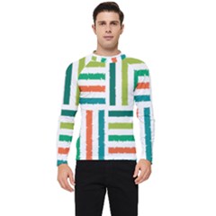 Striped Colorful Pattern Graphic Men s Long Sleeve Rash Guard by Pakjumat