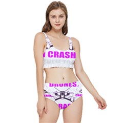 Drone Racing Gift T- Shirt Distressed F P V Race Drone Racing Drone Racer Pattern Quote T- Shirt (2) Frilly Bikini Set by ZUXUMI