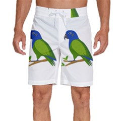 Pionus T-shirtwhite Look Calm Pionus 01 T-shirt Men s Beach Shorts by EnriqueJohnson