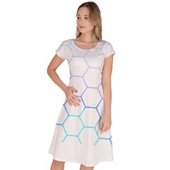 Abstract T- Shirt Honeycomb Pattern 6 Classic Short Sleeve Dress by EnriqueJohnson