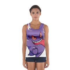 Purple Funny Monster Sport Tank Top  by Sarkoni