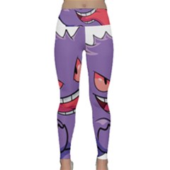 Purple Funny Monster Lightweight Velour Classic Yoga Leggings by Sarkoni