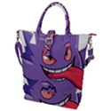 Purple Funny Monster Buckle Top Tote Bag View1