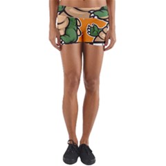 Funny Crocodile Yoga Shorts by Sarkoni