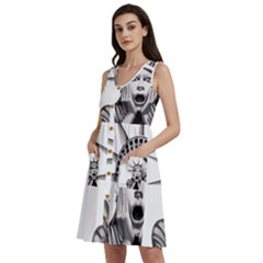 Funny Statue Of Liberty Parody Sleeveless Dress With Pocket by Sarkoni