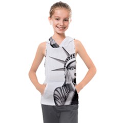 Funny Statue Of Liberty Parody Kids  Sleeveless Hoodie by Sarkoni