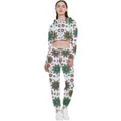 Pattern Abstract Seamless Cropped Zip Up Lounge Set by uniart180623