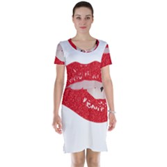 Lips -25 Short Sleeve Nightdress by SychEva