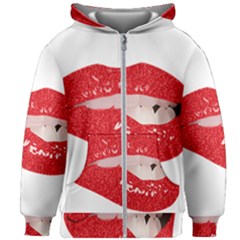 Lips -25 Kids  Zipper Hoodie Without Drawstring by SychEva