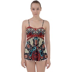 Skull Grateful Dead Phone Gratefuldead Babydoll Tankini Top by Sarkoni