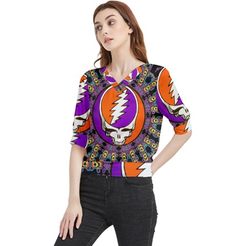 Gratefuldead Grateful Dead Pattern Quarter Sleeve Blouse by Sarkoni