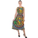 Grateful Dead Pattern Midi Tie-Back Chiffon Dress View1