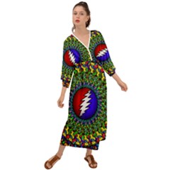 Grateful Dead Grecian Style  Maxi Dress by Sarkoni