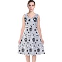 Skull-pattern- V-Neck Midi Sleeveless Dress  View1