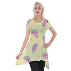 Watermelon Wallpapers  Creative Illustration And Patterns Short Sleeve Side Drop Tunic by Ket1n9