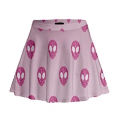 Alien Pattern Pink Mini Flare Skirt by Ket1n9