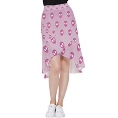 Alien Pattern Pink Frill Hi Low Chiffon Skirt by Ket1n9