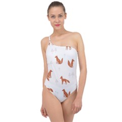 Fox Animal Wild Pattern Classic One Shoulder Swimsuit by Ket1n9