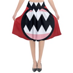 Funny Angry Flared Midi Skirt by Ket1n9